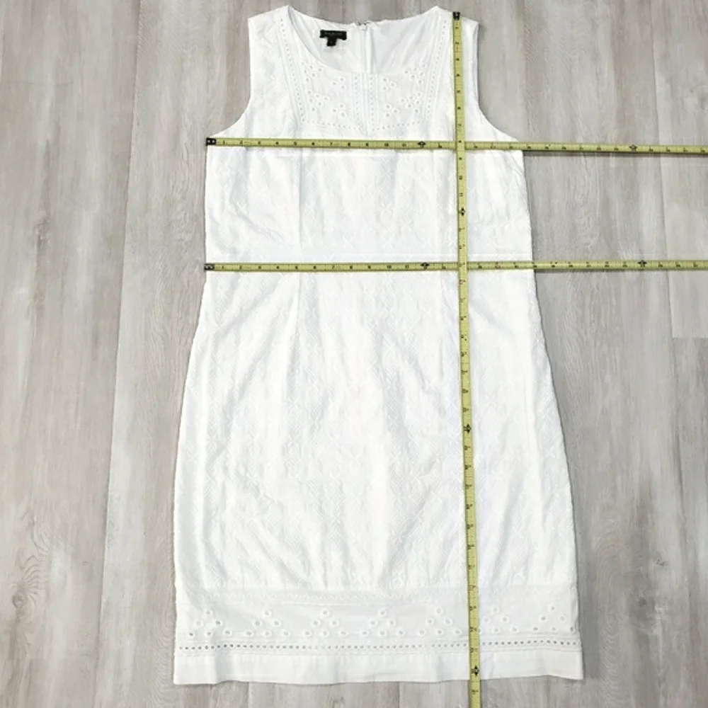 NEW Talbots Embroidered Eyelet Sheath Sleeveless White Dress sz 6P - Picture 15 of 16